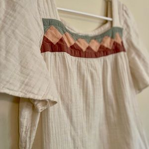 Madewell Patchwork Square Neck Top